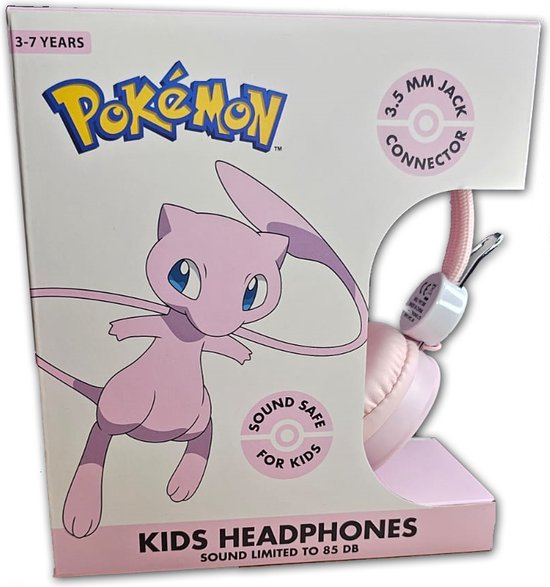 Pokemon - Mew - écouteurs pour enfants - limitation du volume - réglable - 3-7 ans