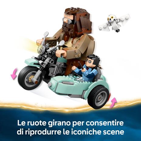 LEGO Harry Potter Giro sul Sidecar di Hagrid e Harry, Moto Giocattolo con Sidecar e Edvige - 76443