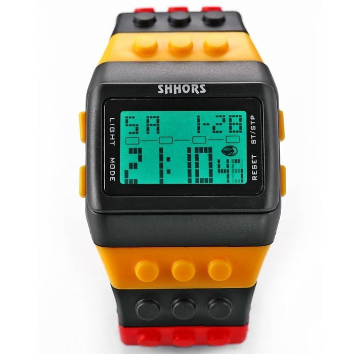 SHHORS (LEGO) Block Silicone LCD Digital Light Sport Watch
