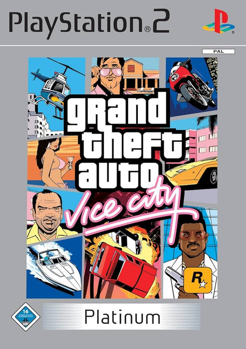 PLATINUM: Grand Theft Auto - Vice City (USATO) - PS2 (RESTART)
