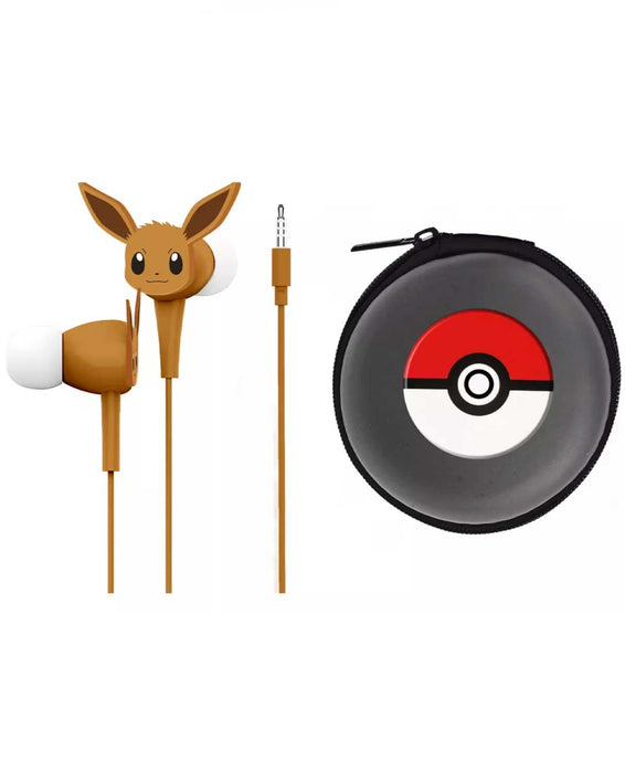 Cuffie auricolari con cavo Pokémon Eevee con custodia con cerniera