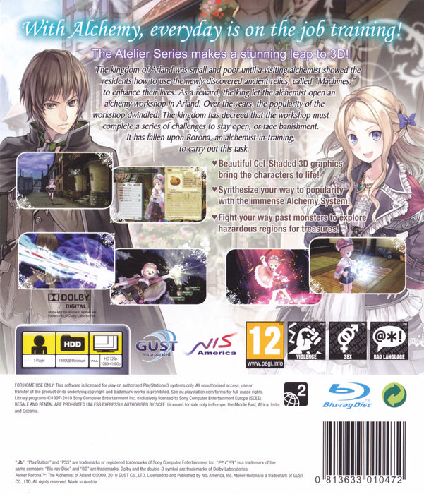 Atelier Rorona: The Alchemist Of Arland (USATO) - PS3 (RESTART)