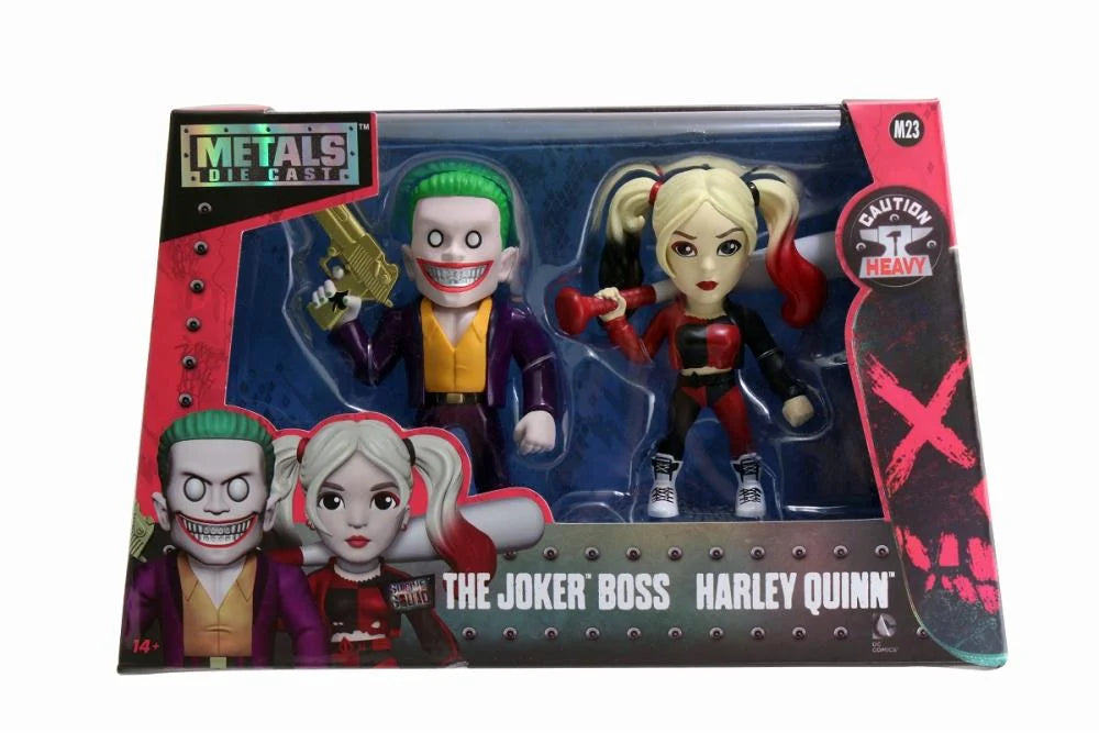 Suicide Squad Metals Die Cast 4" The Joker (Boss) & Harley Quinn Figure Two Pack