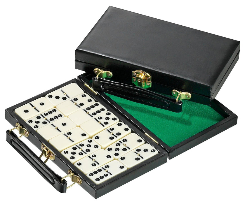 Set Classico Domino Doppio 6 per Famiglia, Tessere Robuste in Custodia Elegante