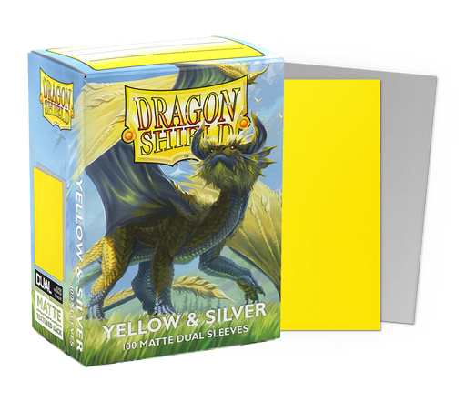 Dragon Shield Yellow and Silver Matte Dual Sleeves