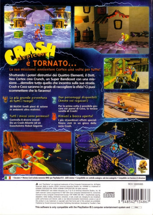 Crash Bandicoot: L'Ira di Cortex (con imballo originale) PLATINUM (usato) - PS2 (RESTART)