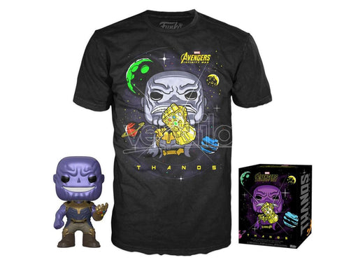 Set Funko Pop! & T-shirt Ufficiale Marvel Avengers Thanos Taglia M Collezionabile
