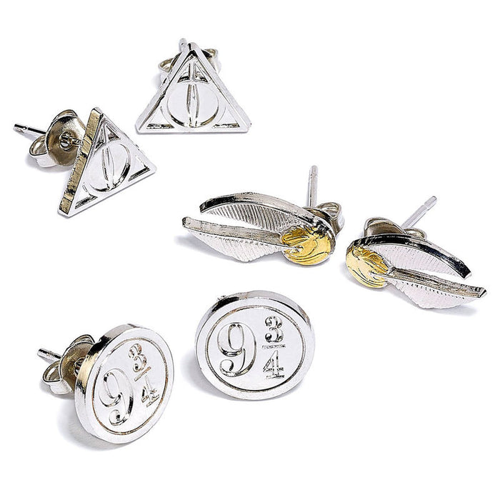 Harry Potter Deathly Hallows Golden Snitch Platform earrings set-4
