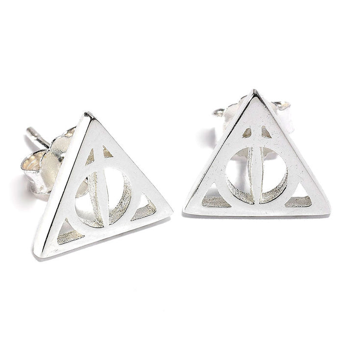 Harry Potter Deathly Hallows silver earrings-3
