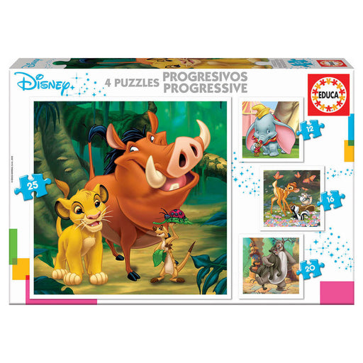 Disney Animals Dumbo + Bambi + Lion King + Jungle Book puzzle 12-16-20-25pcs-0