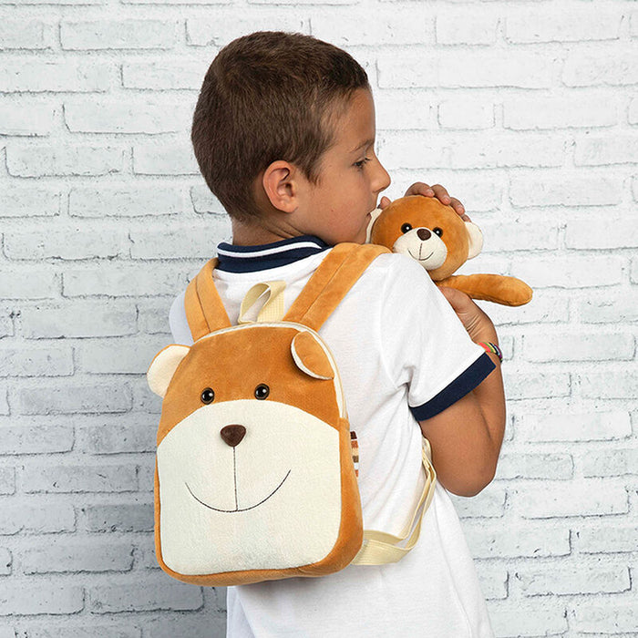 Benji Bear reversible backpack with plush toy 25cm-2
