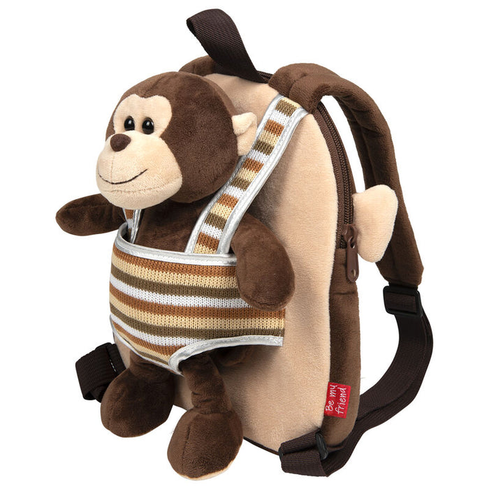 Max Monkey reversible backpack with plush toy 25cm-2