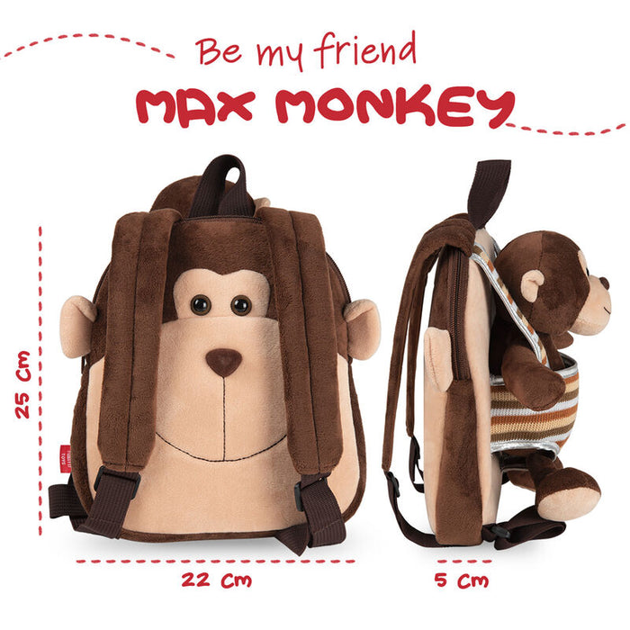 Max Monkey reversible backpack with plush toy 25cm-5
