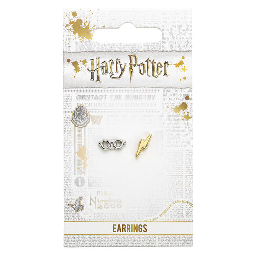 Harry Potter Lightening Bolt and Glasses stud earrings-1