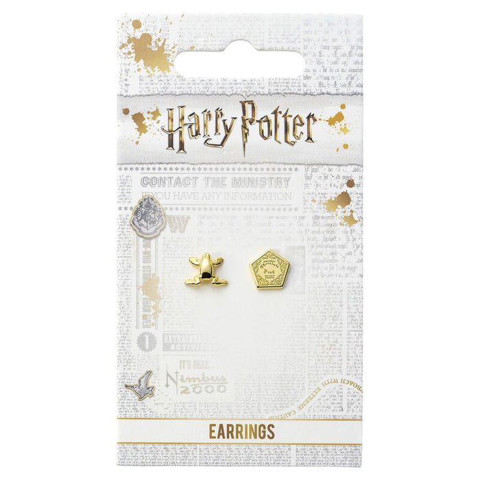 Harry Potter Chocolate Frog gold plated stud earrings-2