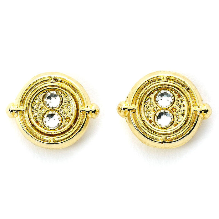 Harry Potter Time Turner gold plated stud earrings-5