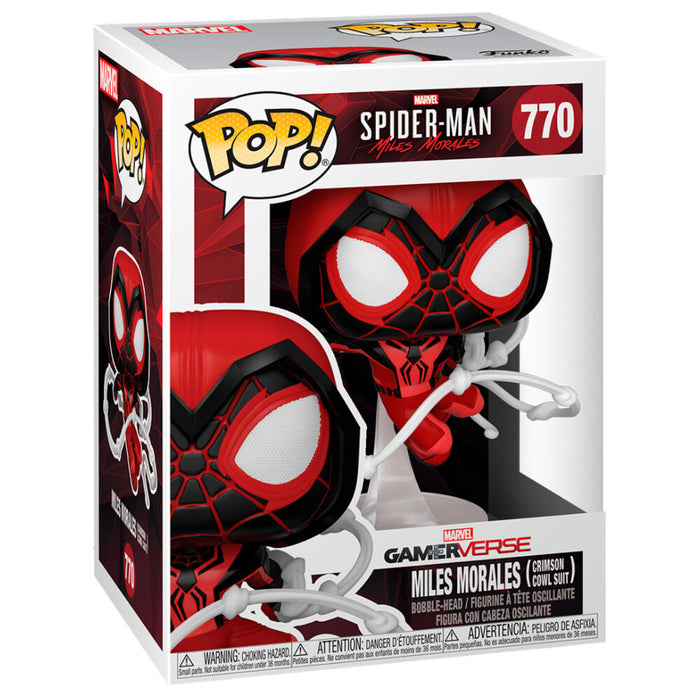 POP figure Marvel Spiderman Miles Morales Crimson Cowl Suit-1