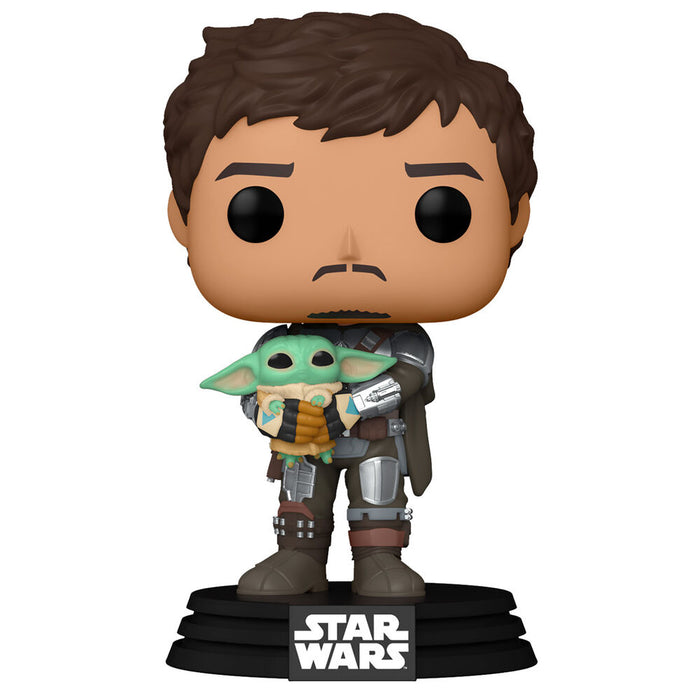POP figure Star Wars Mandalorian Mando Holding Child-3