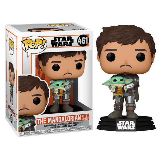 POP figure Star Wars Mandalorian Mando Holding Child-1