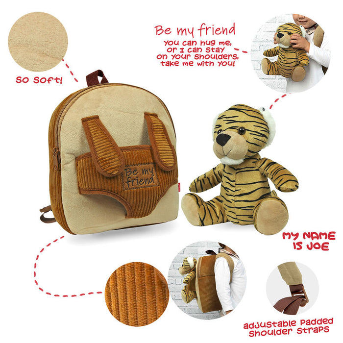 Tiger Joe backpack with plush toy 26cm-1