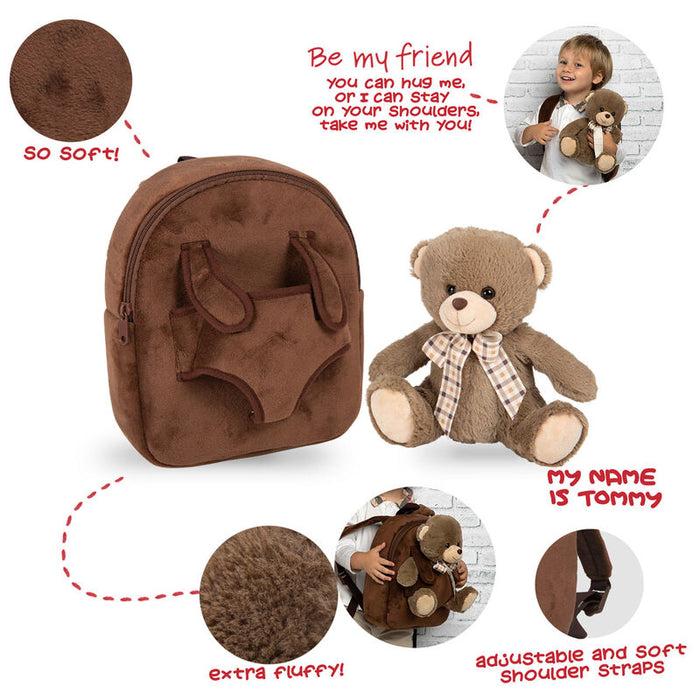 Bear Tommy backpack with plush toy 26cm-5