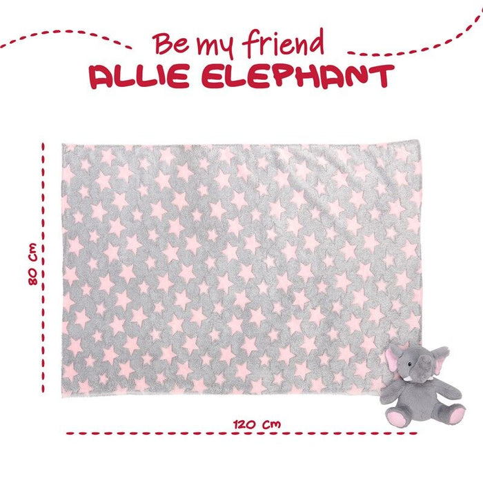 Allie Elephant Soft blanket + plush toy 22cm-4
