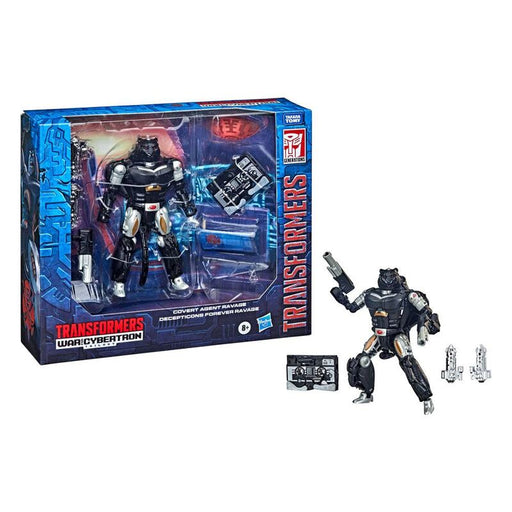 Transformers War From Cybertron Covert Agent Ravage + Decepticon Forever Ravage figures set 15cm-2