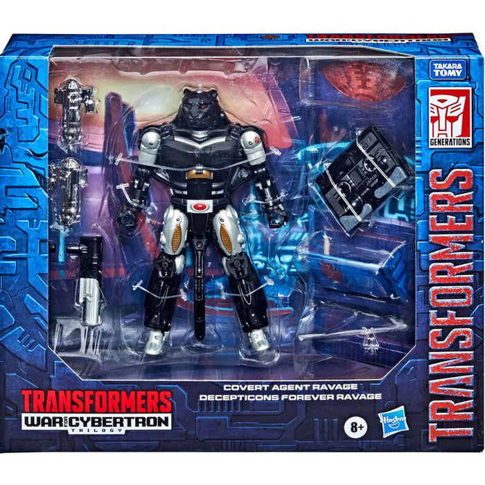 Transformers War From Cybertron Covert Agent Ravage + Decepticon Forever Ravage figures set 15cm-3