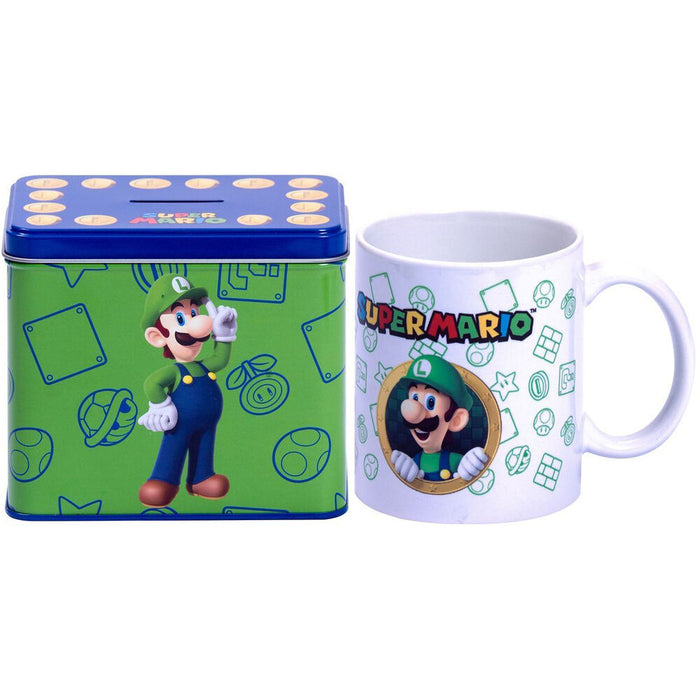 Nintendo Super Mario Bros Luigi Mug + Money box set-2