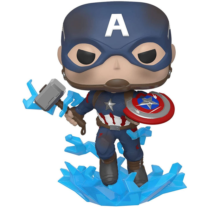 POP figure Marvel Avengers Endgame Captain America with Broken Shield & Mjolnir-2