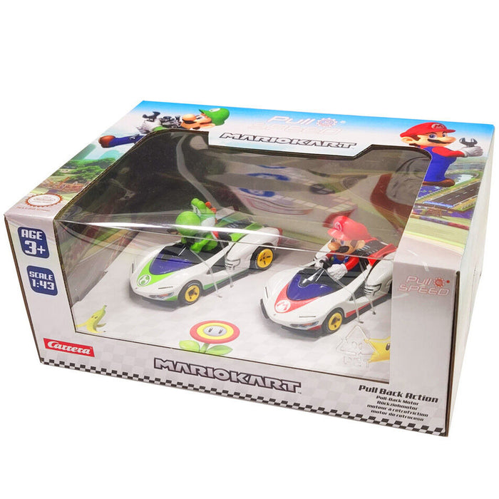 Mario Kart Mario + Yoshi Pull Speed set 2 cars-1