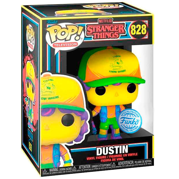 POP figure Stranger Things Dustin in Beef Black Light Exclusive-2