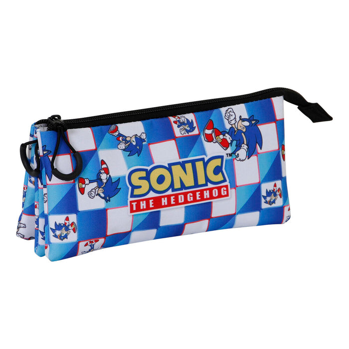 Sonic The Hedgehog Blue Lay triple pencil case-1