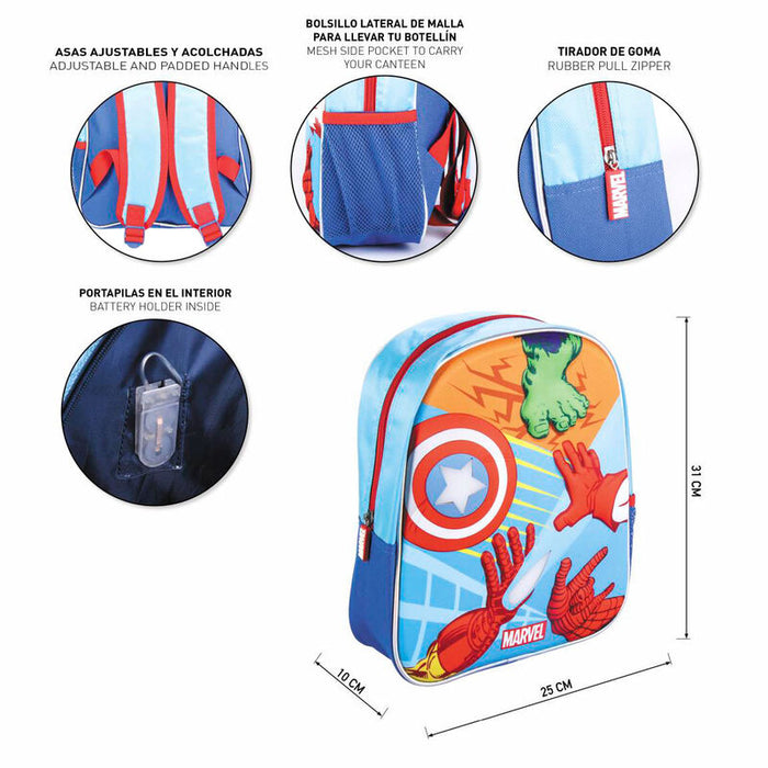 Marvel Avengers 3D backpack with lights 31cm-4