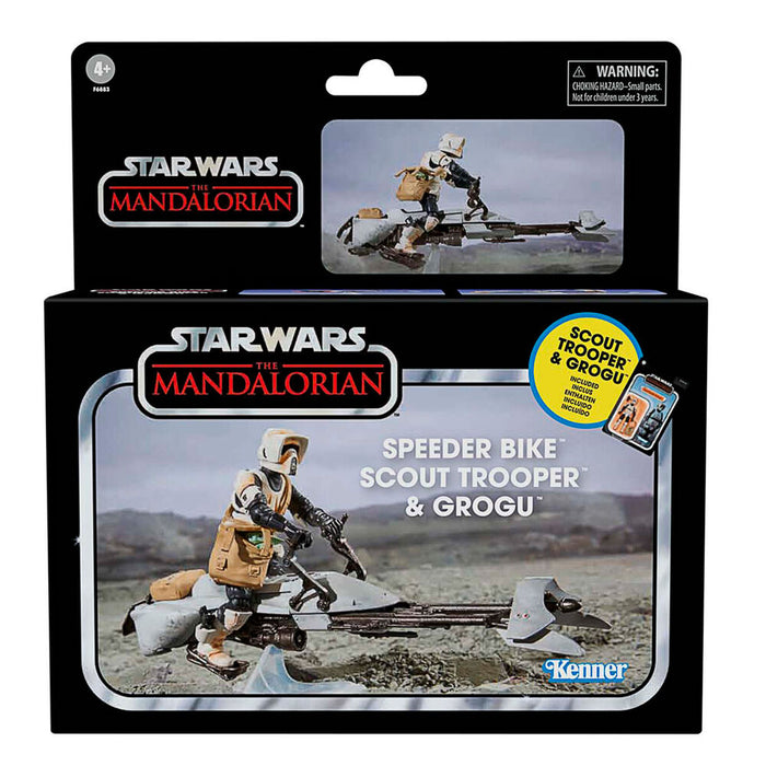 Star Wars the Mandalorian Speeder Bike Scout Trooper & Grogu figure 9cm-9
