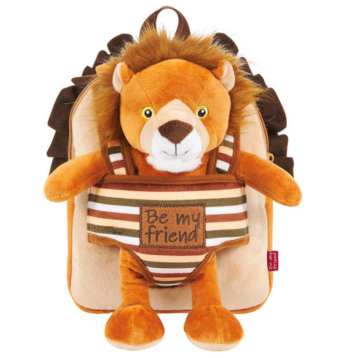 Lenny Lion reversible backpack with plush toy 25cm-1