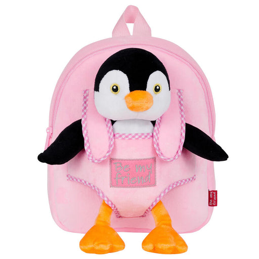 Peggie Penguin reversible backpack with plush toy 27cm-1