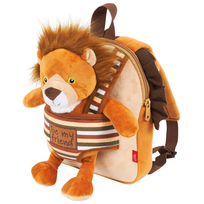 Lenny Lion reversible backpack with plush toy 25cm-2