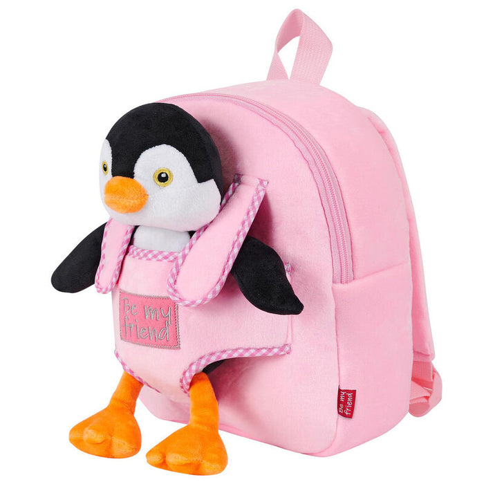 Peggie Penguin reversible backpack with plush toy 27cm-2