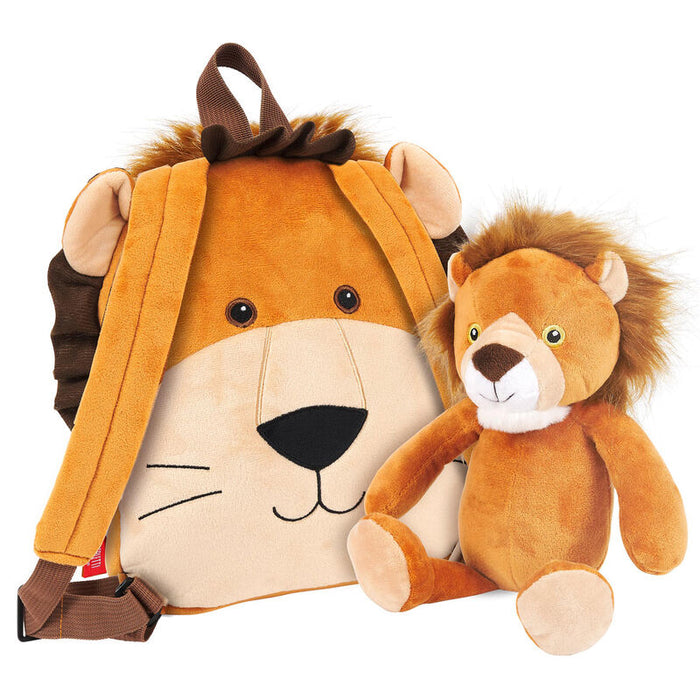 Lenny Lion reversible backpack with plush toy 25cm-5