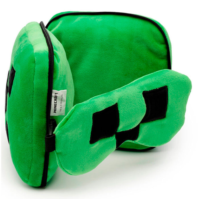 Relaxeazzz Minecraft Creeper travel pillow eye mask-2