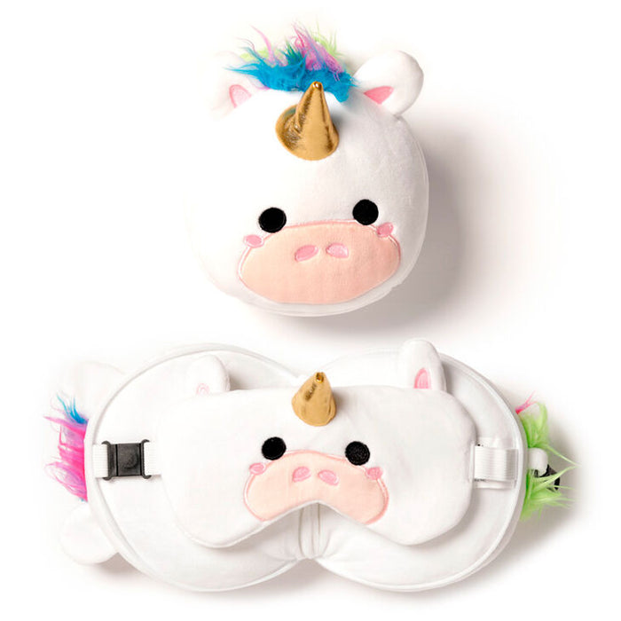 Relaxeazzz Unicorn travel pillow eye mask-0