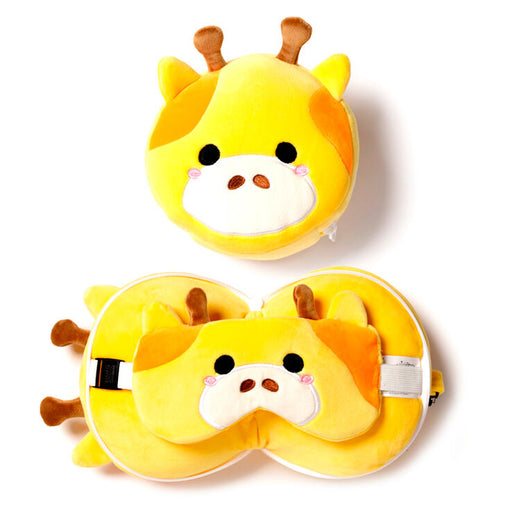 Relaxeazzz Giraffe travel pillow eye mask-1