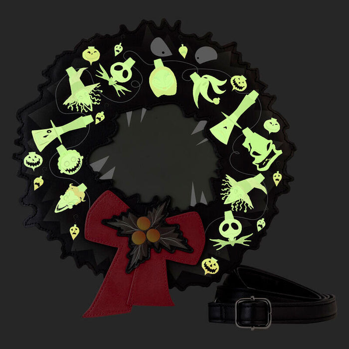 Loungefly Disney Nightmare Before Christmas Wreath String Lights Glow crossbody bag-1