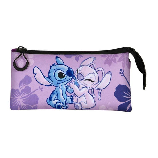Disney Stitch Stitch & Angel triple pencil case-0