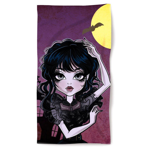 Gothic Girl microfibre beach towel-0