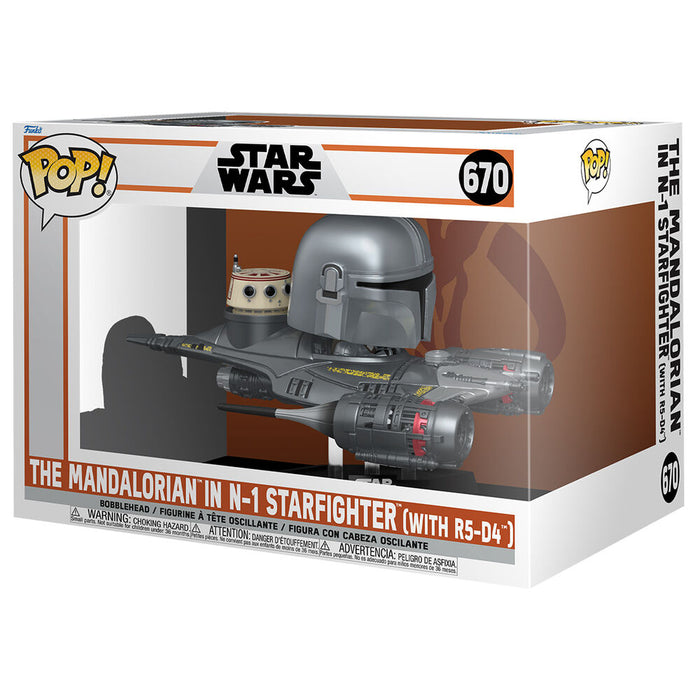 POP figure Rider Deluxe Star Wars Mandalorian 9 the Mandalorian in N-1 Starfighter-1