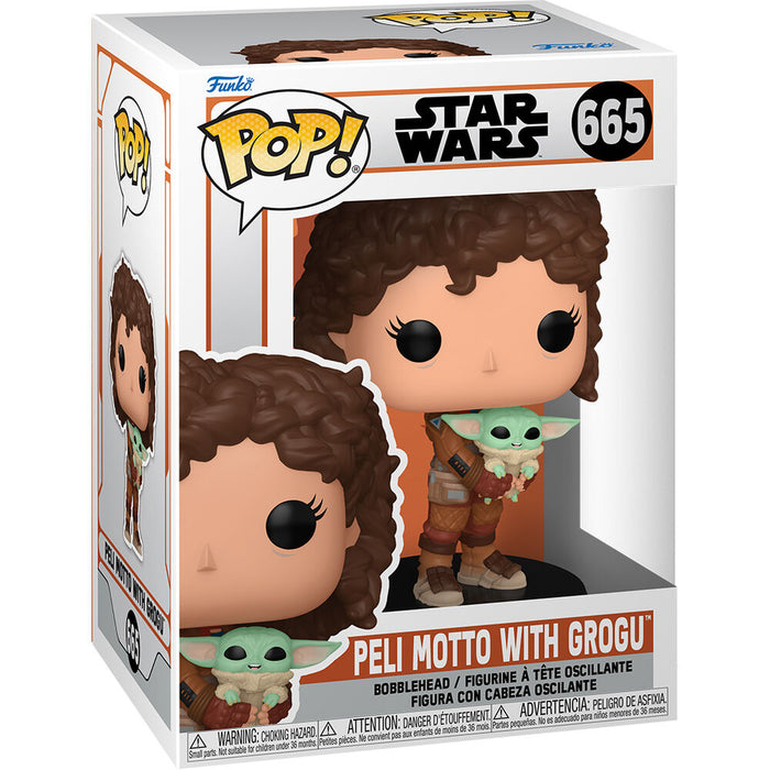 POP figure Star Wars Mandalorian 9 Peli Motto with Grogu-1
