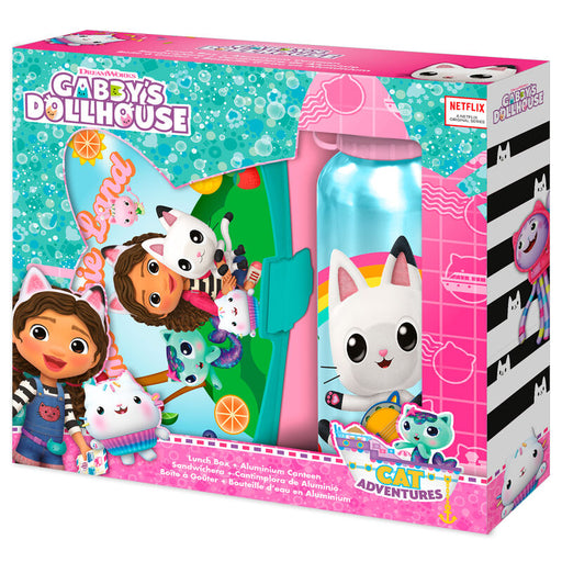 Gabbys Dollhouse lunch box + aluminium bottle set 500ml-0