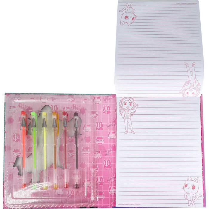 Gabbys Dollhouse notebook + 6 gel pens set-1